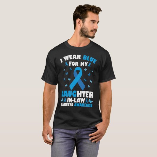 私の衣服ブルー私の義理の娘1型糖尿病 Tシャツ (正面フル)