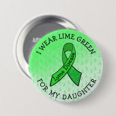 私の衣服ライムグリーン私の娘ライムボタン 缶バッジ (正面&裏面)