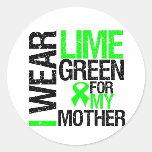 私の衣服ライムグリーン私の母リンパ腫 ラウンドシール (正面)