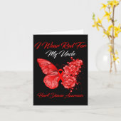 私の衣服レッド私の叔父のハート病認識度 カード (黄色い花)