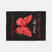 私の衣服レッド私の叔父のハート病認識度 フリースブランケット (正面(横))