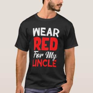 私の衣服レッド私の叔父のハート病認識度 Tシャツ