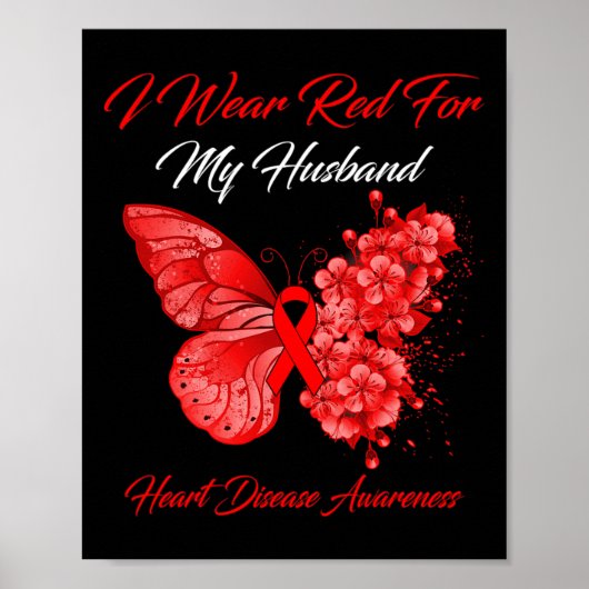 私の衣服レッド私の夫のハート病認識度 ポスター (正面)