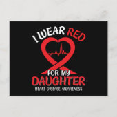 私の衣服レッド私の娘のハート病認識度 ポストカード (正面)