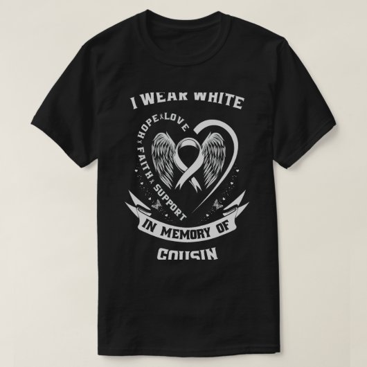 私の衣服白いとこの肺がん認識度 Tシャツ (デザイン正面)