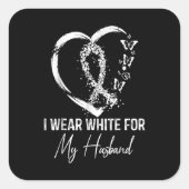私の衣服白は夫の肺がん認識度 スクエアシール (正面)