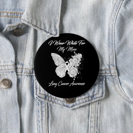 私の衣服白は母の肺がん認識度 缶バッジ (インサイチュ)