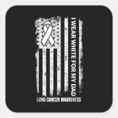 私の衣服白パパ白帯肺がんA スクエアシール (正面)