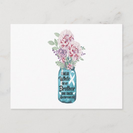 私の衣服白Bro肺がん認識度ギフト 案内ポストカード (正面)
