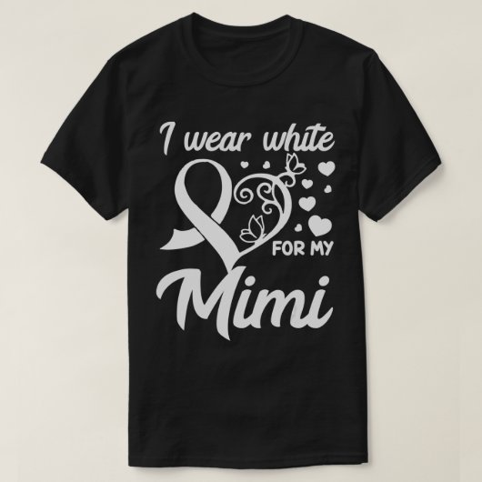 私の衣服白Mimi肺がん認識度 Tシャツ (デザイン正面)