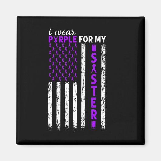 私の衣服紫のための妹の膵臓がんUsa マグネット (正面)