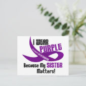 私の衣服紫のための妹33膵臓がん ポストカード (スタンド正面)