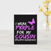 私の衣服紫の私のいとこ蝶てんかん阿波 カード (黄色い花)