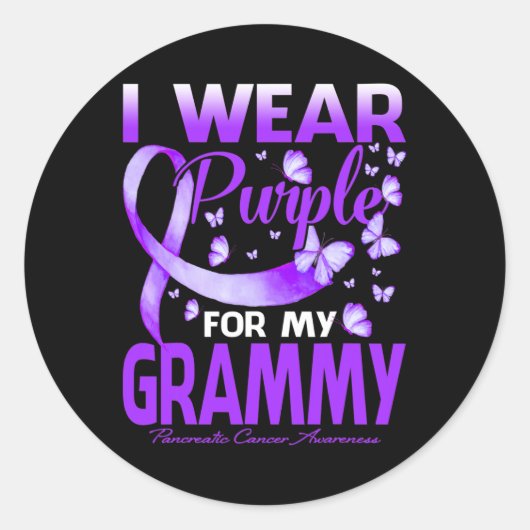 私の衣服紫の私のグラミー膵臓がん戦争 ラウンドシール (正面)