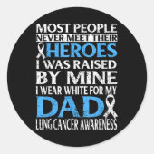 私の衣服肺がん認識度T Shのために白 ラウンドシール (正面)