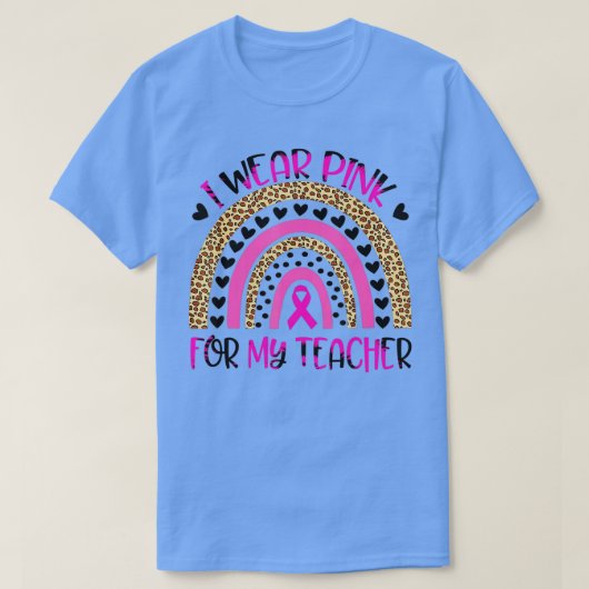 私の衣服胸がん認識度のための先生ピンク Tシャツ (デザイン正面)