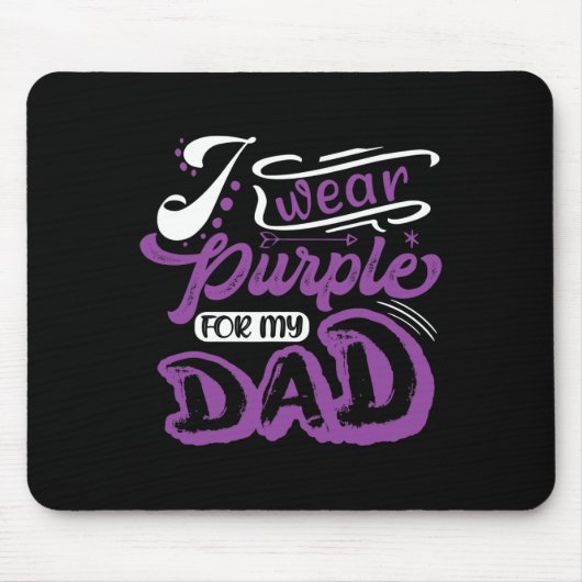 私の衣服膵臓がんパパ紫 マウスパッド (正面)