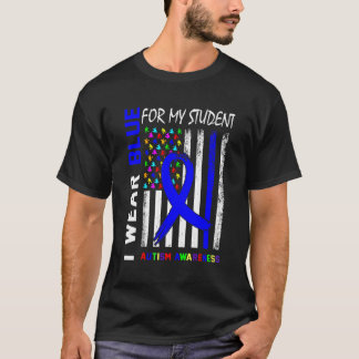 私の衣服自閉症の意識のためのブルーリボン Tシャツ