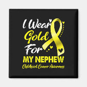 私の衣服金ゴールドは私の甥の幼少期の癌が待っている マグネット (正面)