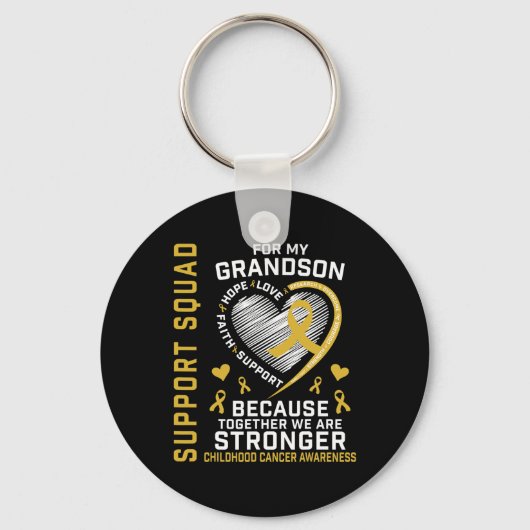 私の衣服金ゴールド孫の小児がんSupo キーホルダー (正面)