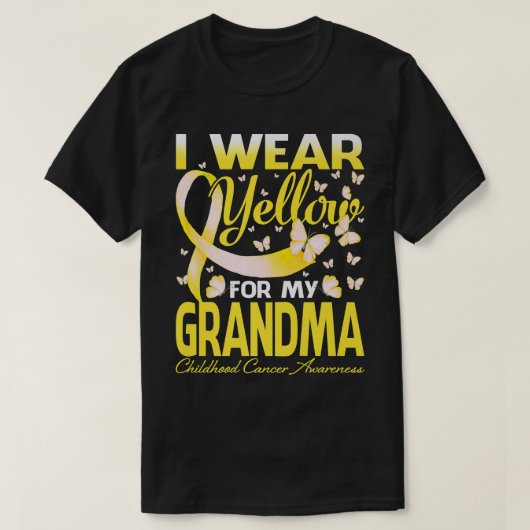 私の衣服黄色おばあちゃんの小児癌の戦争 Tシャツ (デザイン正面)