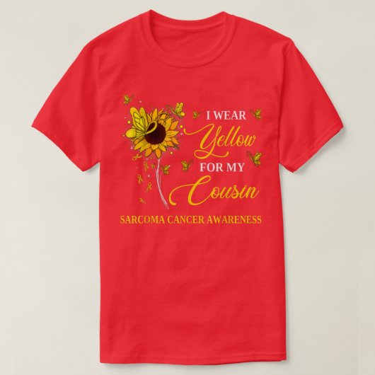 私の衣服黄色のいとこの肉腫がん粟粒 Tシャツ (デザイン正面)