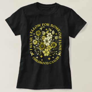 私の衣服黄色の私は子供のがんが大好きな人のために Tシャツ