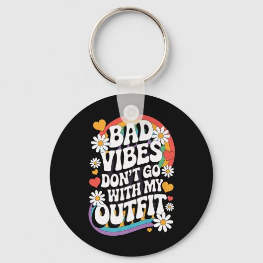 私の衣装と悪いバイブ行かないレトロGroovy Flo キーホルダー (正面)