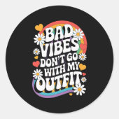 私の衣装と悪いバイブ行かないレトロGroovy Flo ラウンドシール (正面)