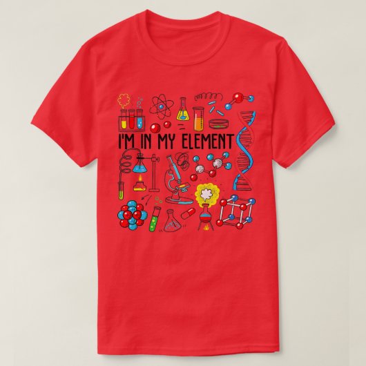 私の要素化学科学の化学者おもしろいおたくで Tシャツ (デザイン正面)