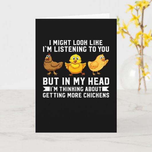 私の見た目はあなたに聞いているように見えるかもしれない - ニワトリ カード (黄色い花)