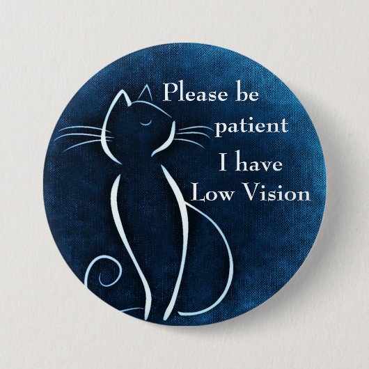 私の視力が低いので我慢して下さい 缶バッジ (正面)