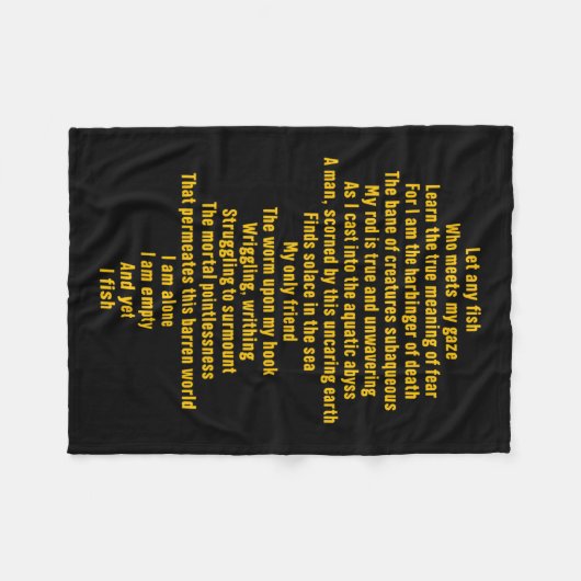 私の視線に出会った魚はおもしろい引用文 フリースブランケット (正面(横))