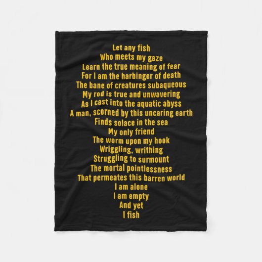 私の視線に出会った魚はおもしろい引用文 フリースブランケット (正面)