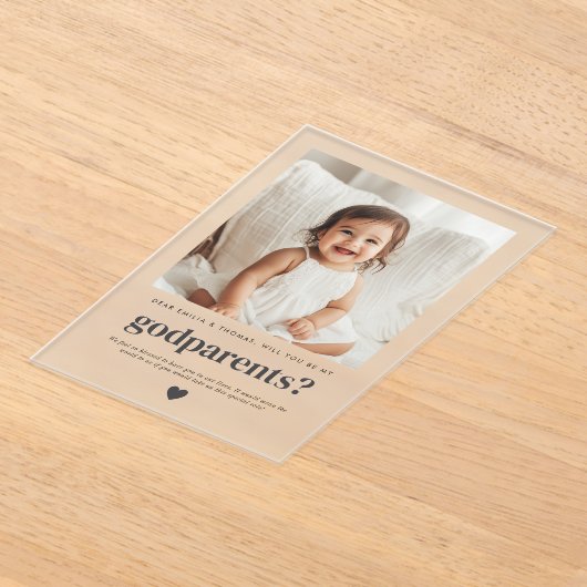 私の親写真提案を頼む アクリル招待状 (レイダウン)