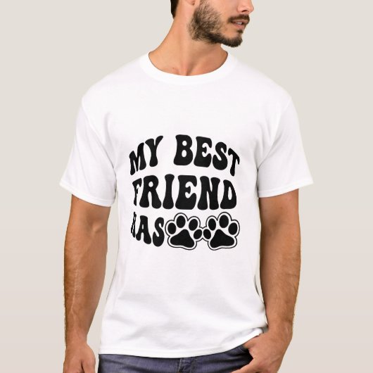 私の親友には肉球があるTシャツ Tシャツ (正面)