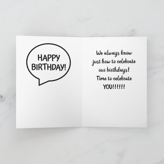 **私の親友のカード最高のにのハッピーバースデー** カード (内部)