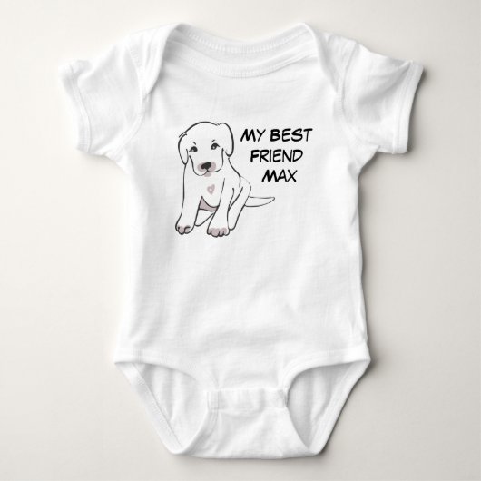 私の親友の犬の名前 ベビーボディスーツ (正面)