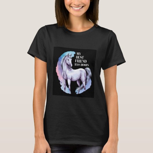 私の親友はひづめを持っているというフレーズの馬 Tシャツ (正面)