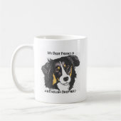 私の親友は三色の英国の羊飼いです コーヒーマグカップ (左)