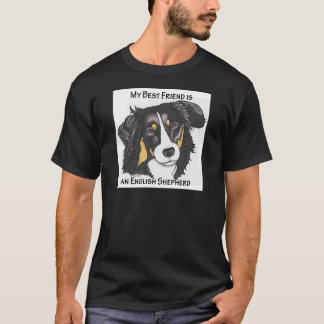 私の親友は三色の英国の羊飼いです Tシャツ
