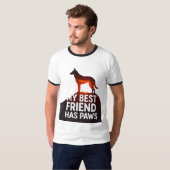 「私の親友は肉球がある" - 日没の犬のシルエットR Tシャツ (正面フル)