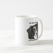 私の親友は黒い及び白人の英国の羊飼いです コーヒーマグカップ (正面右)