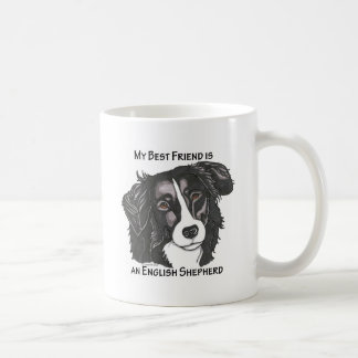 私の親友は黒い及び白人の英国の羊飼いです コーヒーマグカップ