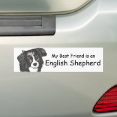 私の親友は黒い及び白人の英国の羊飼いです バンパーステッカー (車上)