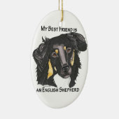 私の親友は黒です及びタンの英語は導きます セラミックオーナメント (右)