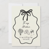 私の親友へ　私の結婚式で手描きの弓を 招待状 (正面)