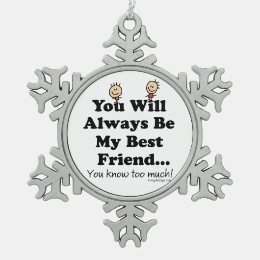 私の親友 スノーフレークピューターオーナメント (正面)