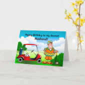 私の親愛なる夫ゴルファーへのハッピーバースデー カード (黄色い花)