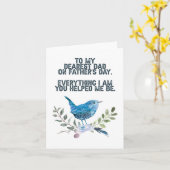 私の親愛パパ父の日のバードカードへ カード (黄色い花)